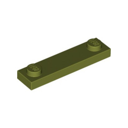 LEGO 6024727 PLATE 1X4 W. 2 KNOBS - OLIVE GREEN