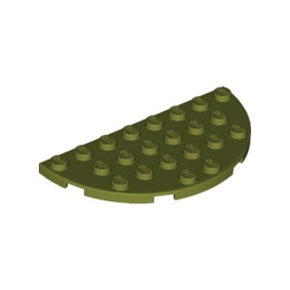 LEGO 6175000 PLATE 4X8 1/CIRCLE ROND - OLIVE GREEN