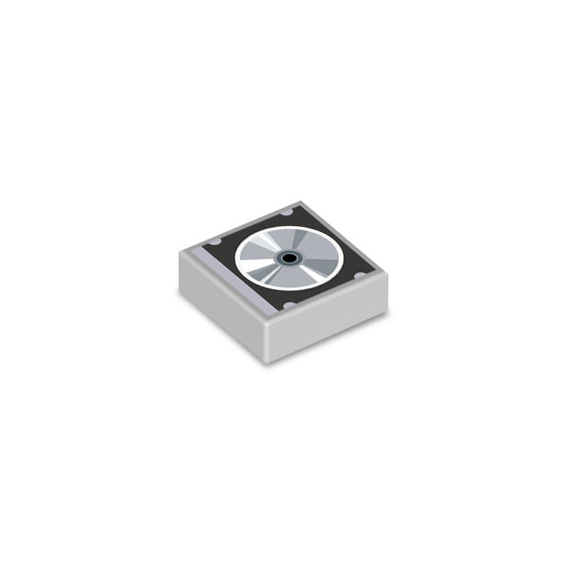 Boite de CD imprimé sur brique Lego® 1x1 - Medium Stone Grey
