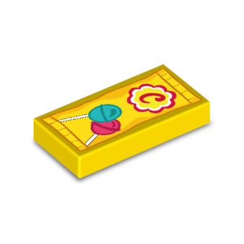 Schnullerpackung Gedruckt auf 1x2 Lego® Stein – Gelb
