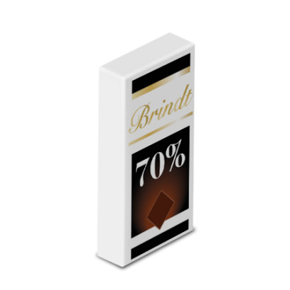 Paquete de chocolate "Brindt" impreso en Lego® Brick 1X2 - Blanco