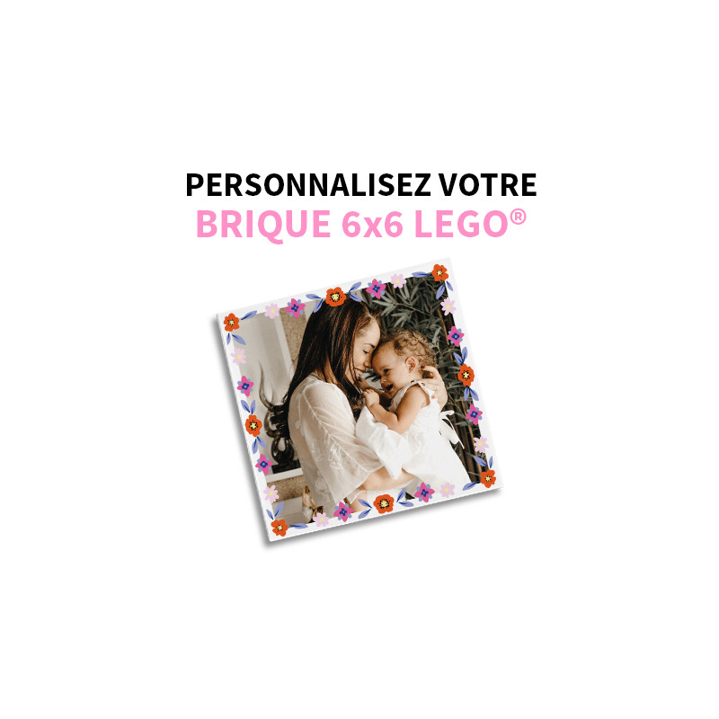 Muttertags-Special - 6X6 Lego®-Platte zum Personalisieren - Weiß