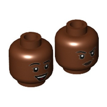 LEGO 6381611 WOMAN HEAD (2FACES) - REDDISH BROWN