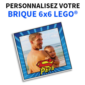 Spécial Fête des Pères - Plate Lego® 6X6 à personnaliser - Blanc