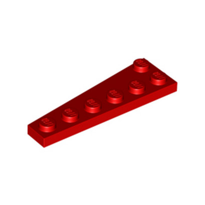 LEGO 6371578 RIGHT PLATE, 2X6 - RED