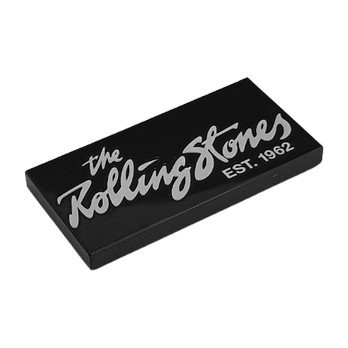 LEGO 6323891 TILE 2X4 PRINTED THE ROLLING STONES - 31201 - BLACK