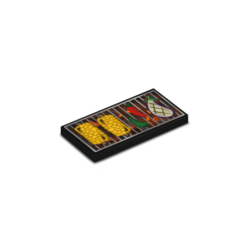 Parrillas de barbacoa impresas en ladrillo Lego® 2x4 - Negro
