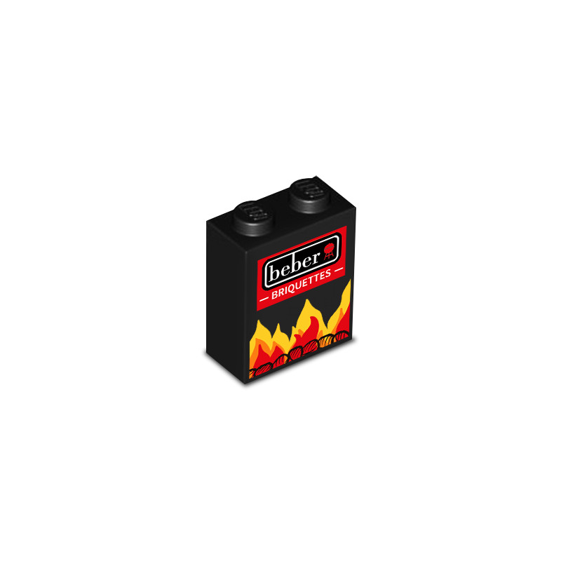 Bolsa de Carbón impresa en Lego® Brick 1X2X2 - Negro