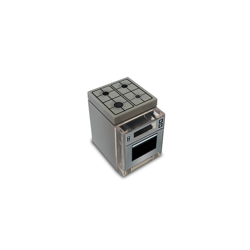 Mini Moc Briquestore - Gasherd gedruckt auf Lego® Stein