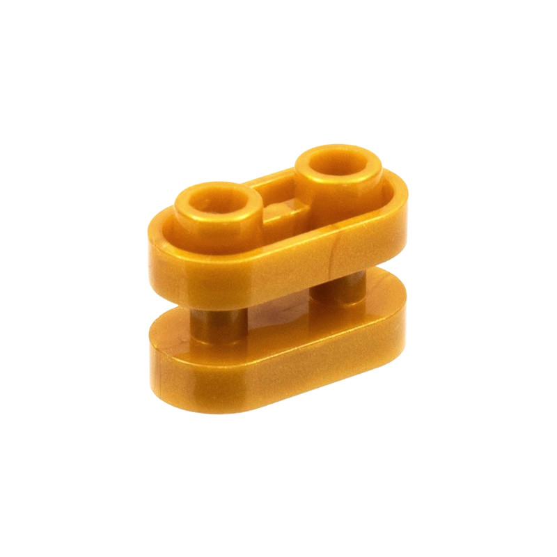 LEGO 6370621 BRICK1X2, ROUNDED, W/ 3.2 SHAFT - WARM GOLD