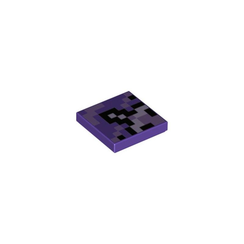 LEGO 6335303 PLATE LISSE 2X2 IMPRIME MINECRAFT - MEDIUM LILAC