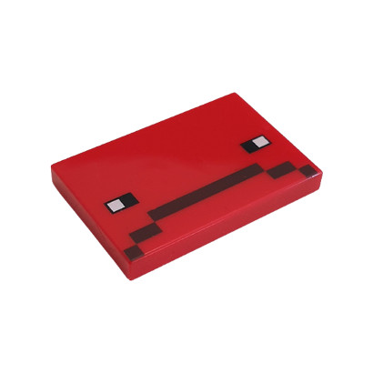 LEGO 6335411 PLATE LISSE 2X3 IMPRIME MINECRAFT - ROUGE