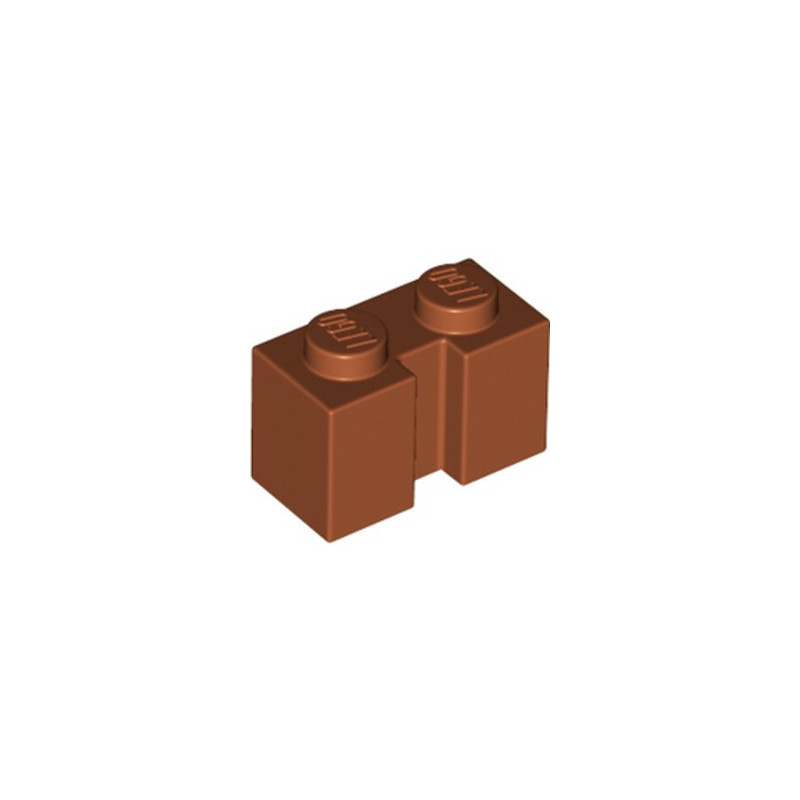 LEGO 6397814 BRICK 1X2 W/ GROOVE - DARK ORANGE