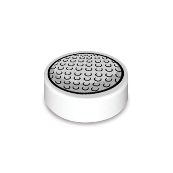 Balle de golf imprimé sur brique Lego® 1x1 ronde - Blanc