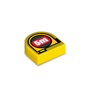 Tape measure printed on Lego® brick 1x1 - Yellow
