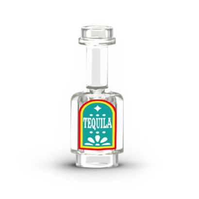Botella de tequila impresa en botella de Lego®