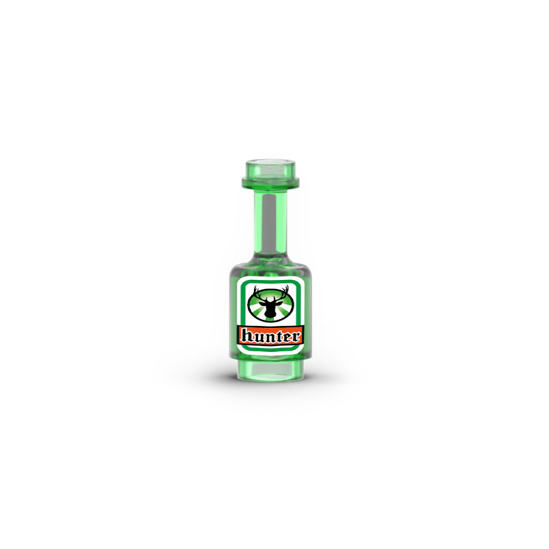 Botella de licor "Hunter" impresa en botella de Lego®