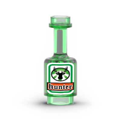 Likörflasche „Hunter“ aufgedruckt auf Lego®-Flasche