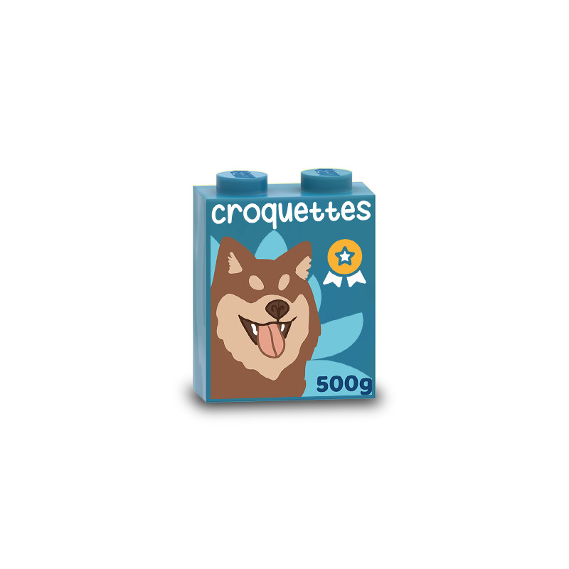 Paquet de Croquette pour chien imprimé sur Brique Lego® 1X2X2