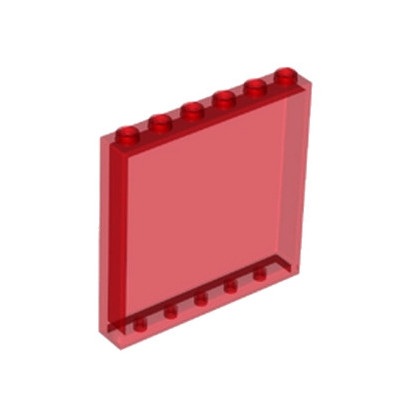 LEGO 6408297 MUR / CLOISON 1X6X5 - ROUGE TRANSPARENT