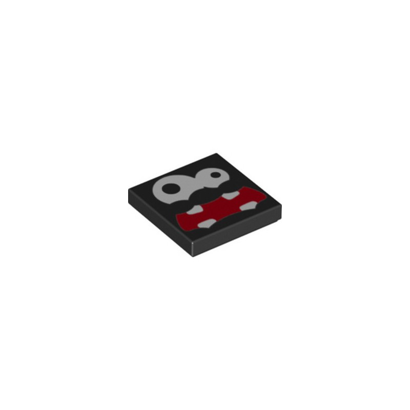LEGO 6323871 PLATE 2X2, VISAGE IMPRIME SUPER MARIO - NOIR
