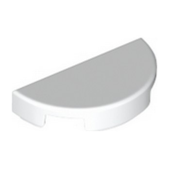 LEGO 6400114 PLATE LISSE 1X2 1/2 CERCLE - BLANC