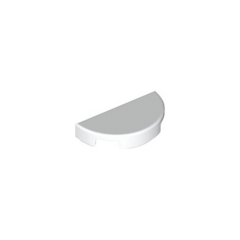 LEGO 6400114 PLATE LISSE 1X2 1/2 CERCLE - BLANC