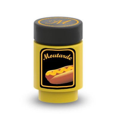 Mustard jar printed on Lego® Brick 1X1
