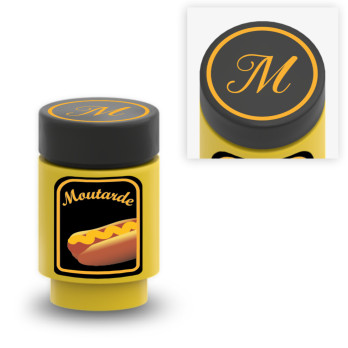 Pot de moutarde imprimé sur Brique Lego® 1X1