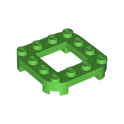 LEGO 6399789 PLATE 4X4 x 2/3, CIRCLE, 2X2 HOLE - BRIGHT GREEN