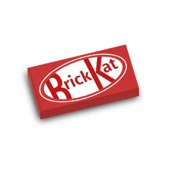 "BrickKat" chocolate bar printed on Lego® Brick 1X2 - Red