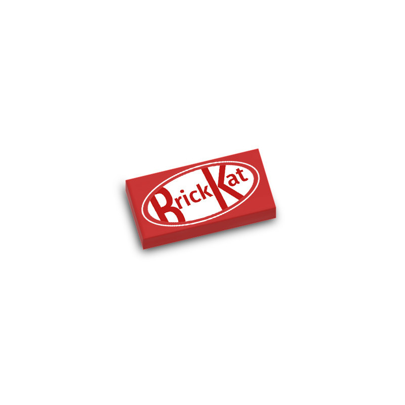 "BrickKat" chocolate bar printed on Lego® Brick 1X2 - Red