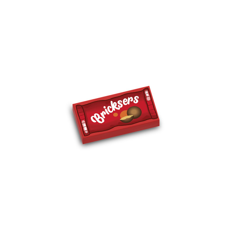Pack of "Bricksers" chocolate printed on Lego® Brick 1X2 - Red