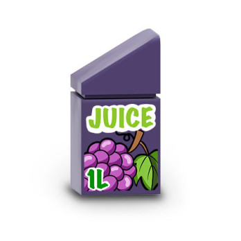 Grape Juice Brick printed on 1X1X 2/3 Lego® Brick - Medium Lilac