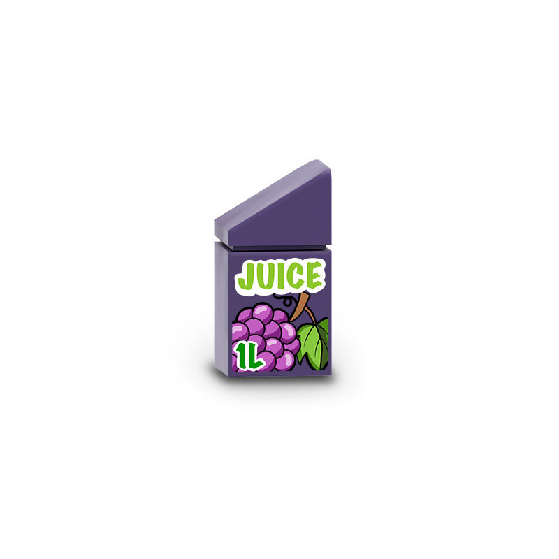 Grape Juice Brick printed on 1X1X 2/3 Lego® Brick - Medium Lilac