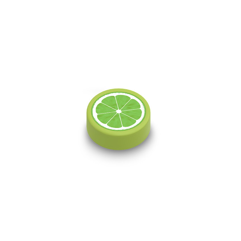Rondelle de citron vert imprimée sur Brique Lego® 1x1