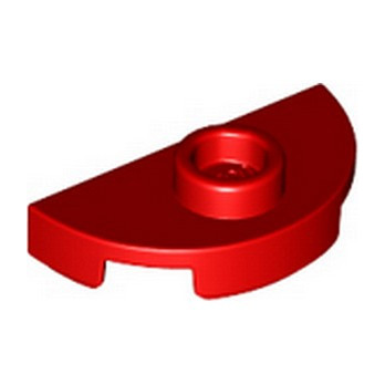 LEGO 6400110 PLATE LISSE 1X2 1/2 CERCLE + TET - ROUGE