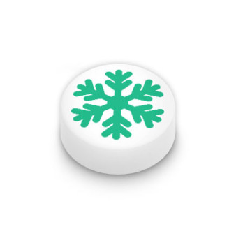 Flocon de neige Vert imprimé sur Brique Lego® 1x1
