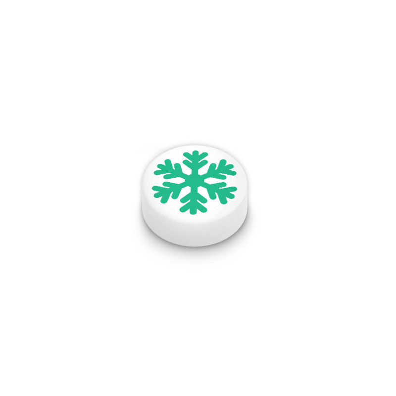 Flocon de neige Vert imprimé sur Brique Lego® 1x1