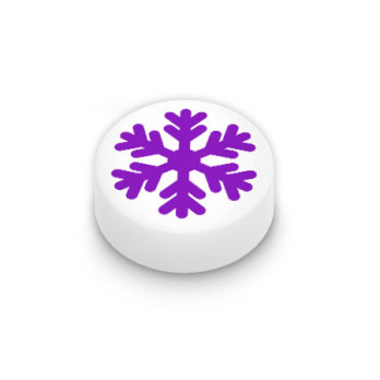 Flocon de neige Violet imprimé sur Brique Lego® 1x1