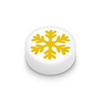 Flocon de neige Jaune imprimé sur Brique Lego® 1x1