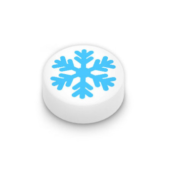 Flocon de neige Bleu clair imprimé sur Brique Lego® 1x1