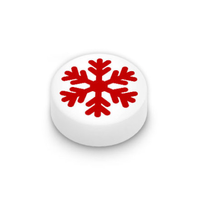 Flocon de neige Rouge imprimé sur Brique Lego® 1x1
