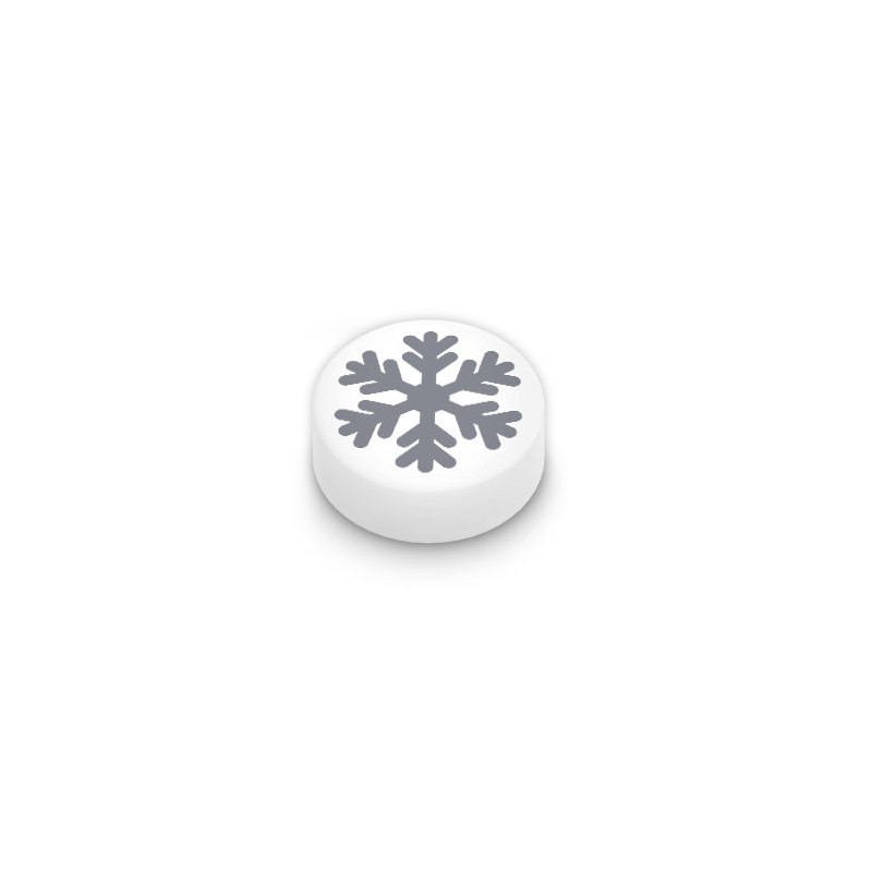 Flocon de neige Gris imprimé sur Brique Lego® 1x1