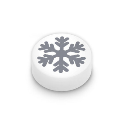 Flocon de neige Gris imprimé sur Brique Lego® 1x1