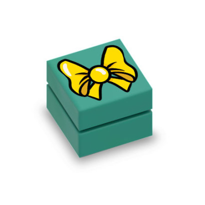 Petit cadeau imprimée sur Brique 1x1 Lego® - Bright Bluegreen