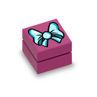 Small Gift printed on 1x1 Lego® Brick - Magenta
