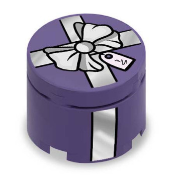 Cadeau imprimé sur Brique 2x2 Ronde Lego® - Medium Lilac