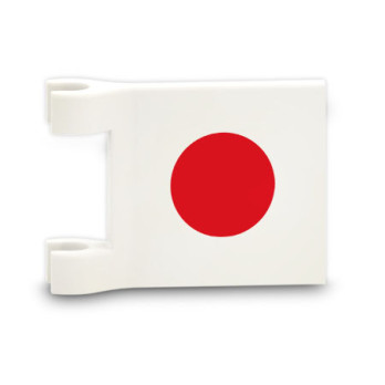 Drapeau du Japon imprimé sur brique Lego® 2x2 - Blanc