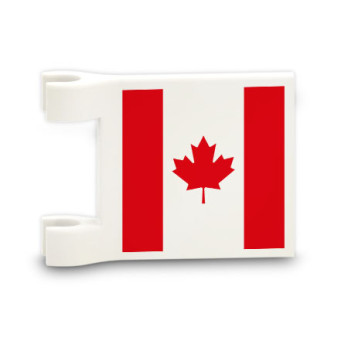 Drapeau Canadien imprimé sur Brique Lego® 2x2 - Blanc